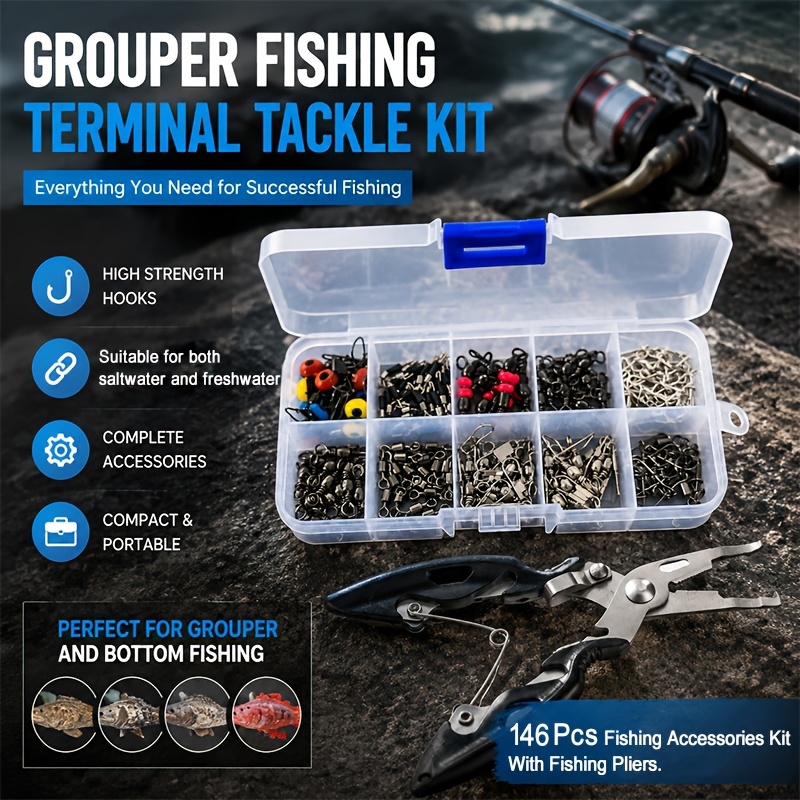 146pcs Fishing Terminal Tackle - đánh giá và giá Fishing Quest