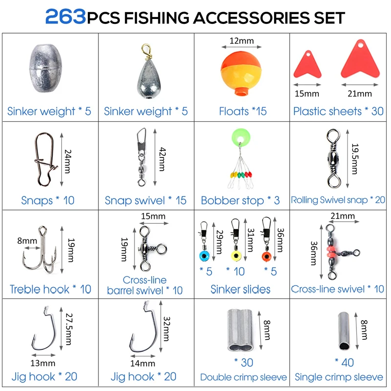 263pcs Outdoor Fishing Accesso - đánh giá và giá Fishing Quest